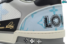 Cargar imagen en el visor de la galería, Louis Vuitton LV Trainer Blue Grey Black