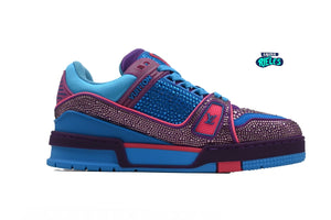 Louis Vuitton Trainer Purple Teal Metallic Crystal