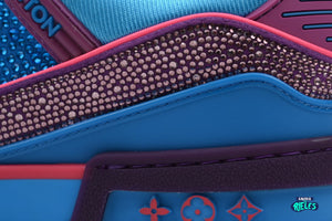 Louis Vuitton Trainer Purple Teal Metallic Crystal