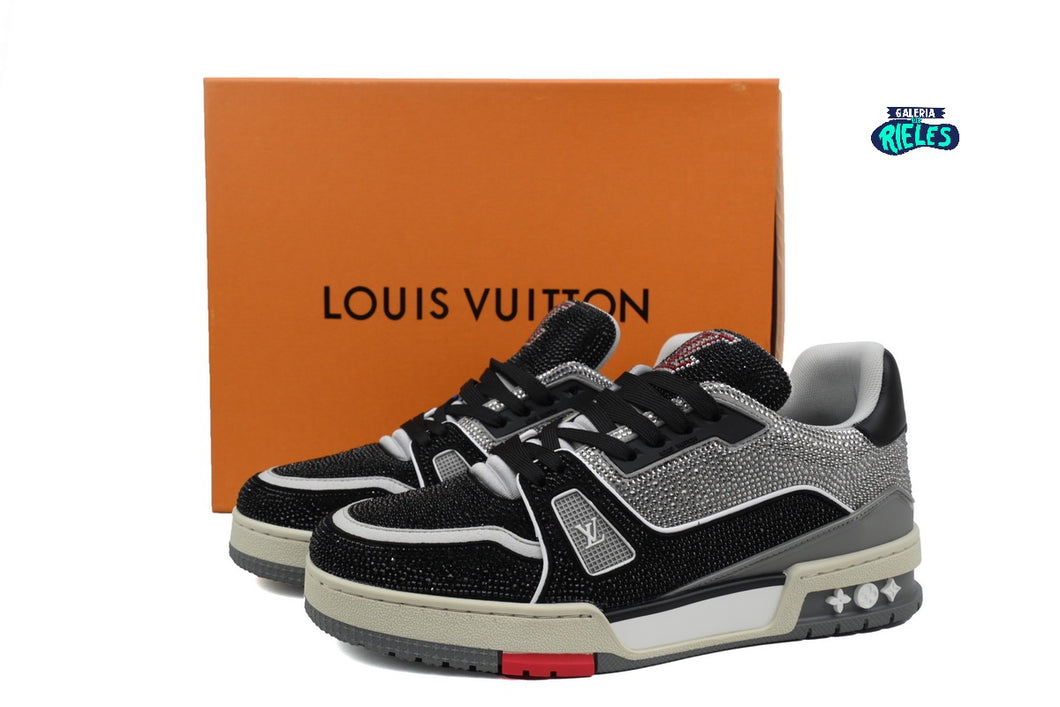 Louis Vuitton LV Trainer Black Grey Crystal
