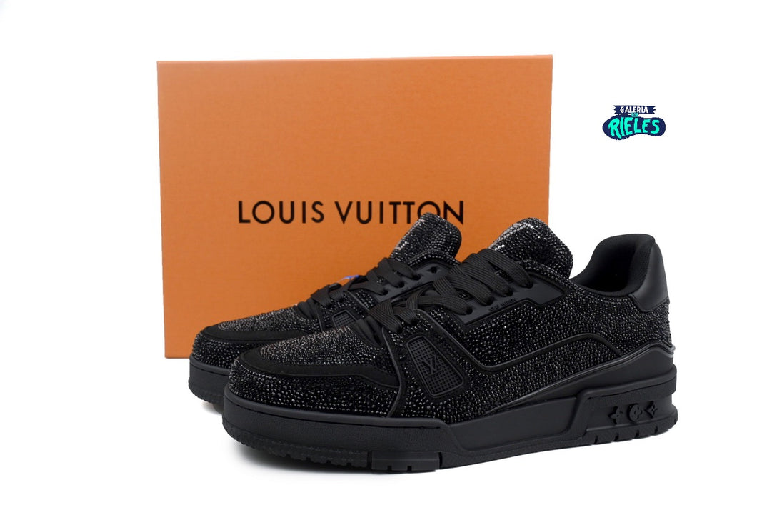 Louis Vuitton Trainer Triple Black Crystal