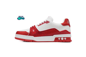 Louis Vuitton Trainer #54 Signature Red White Crystal