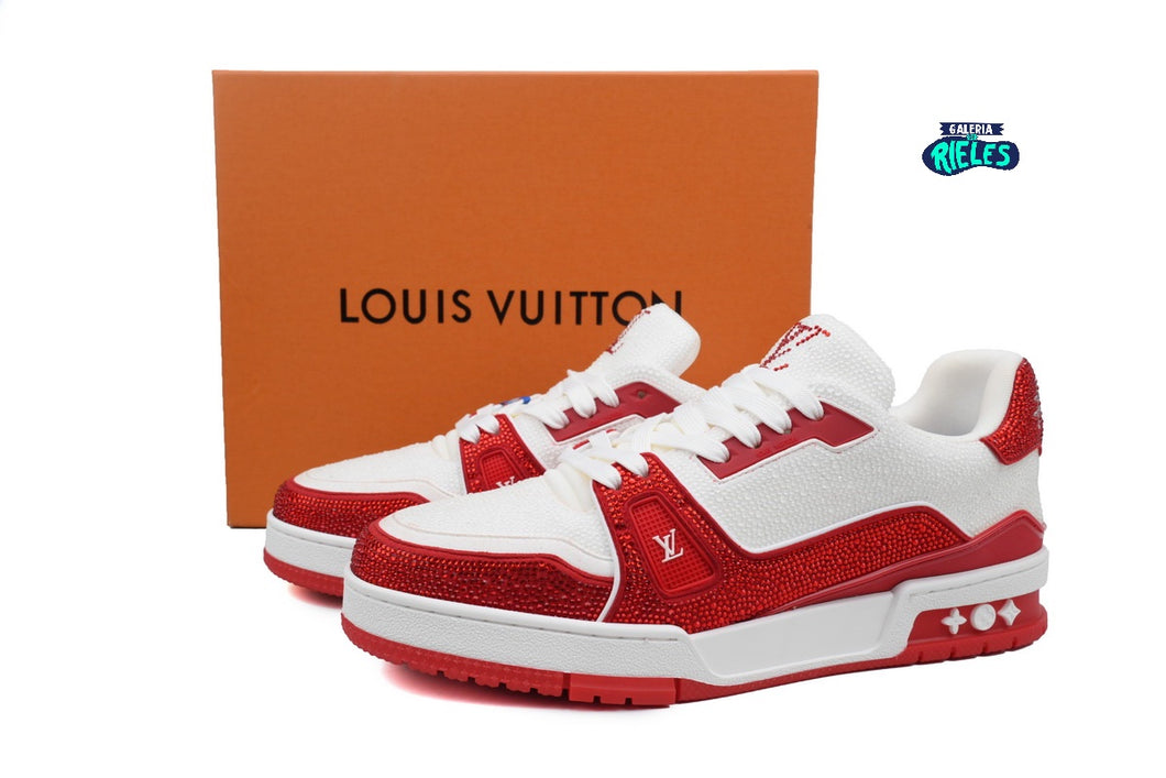 Louis Vuitton Trainer #54 Signature Red White Crystal