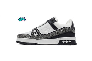 LV Trainer White Black Crystals
