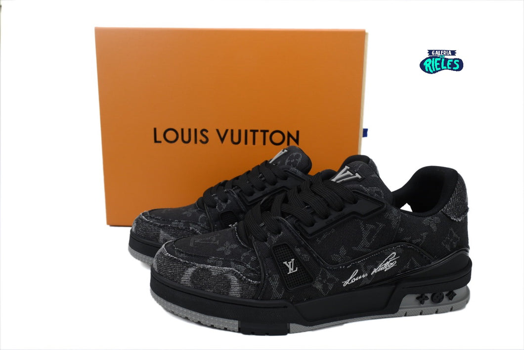Louis Vuitton LV Trainer Black Monogram Denim