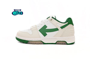 OFF-WHITE Out Of Office "000" Low Tops White Green