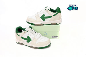OFF-WHITE Out Of Office "000" Low Tops White Green