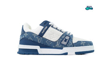 Cargar imagen en el visor de la galería, Louis Vuitton Trainer Monogram Denim White Blue
