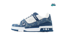 Cargar imagen en el visor de la galería, Louis Vuitton Trainer Monogram Denim White Blue
