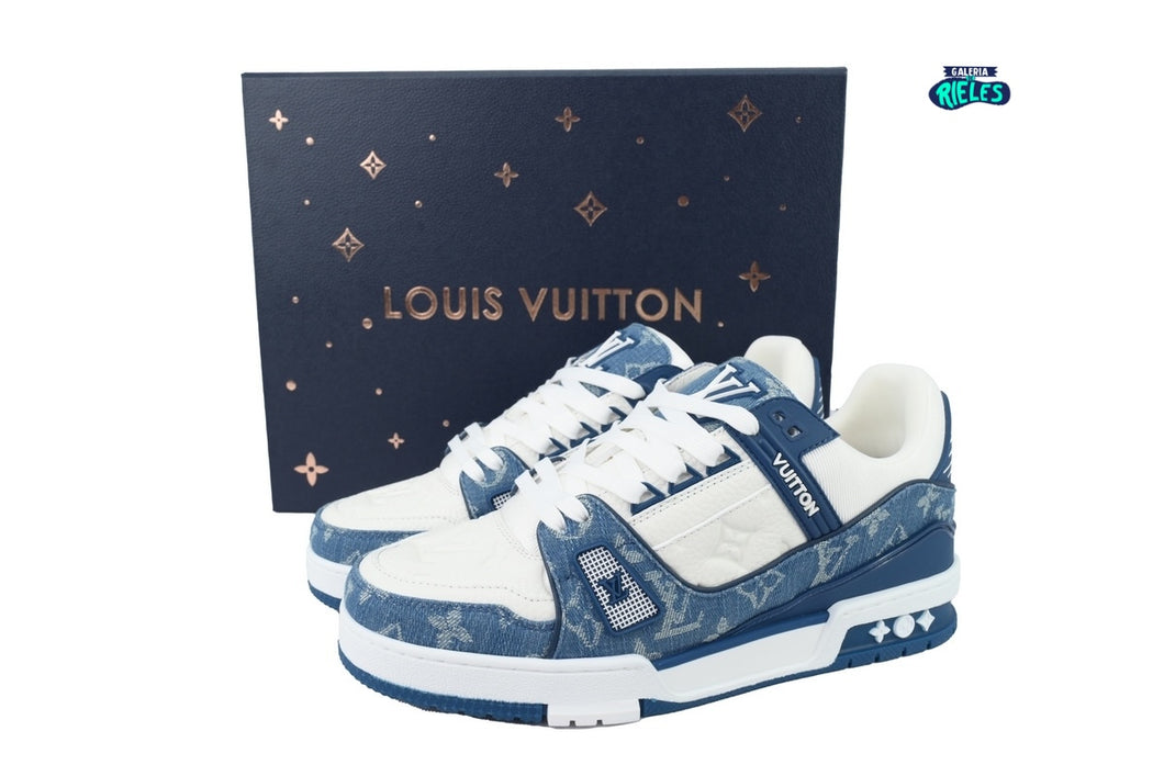 Louis Vuitton Trainer Monogram Denim White Blue
