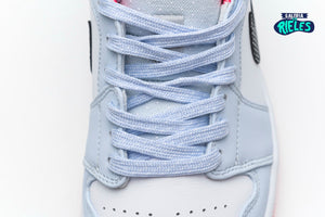 Jordan 1 Mid Half Blue Polka Dot Swoosh